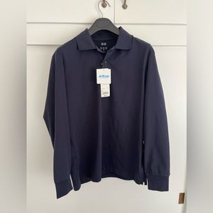 NWT Uniqlo AIRism Long Sleeve Polo Shirt